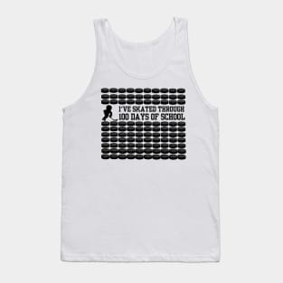 100 Days Of School Ice Hockey I've Skated Through 100 Days Of School Hockey Player Skating Game Boys Girls Kids Tank Top